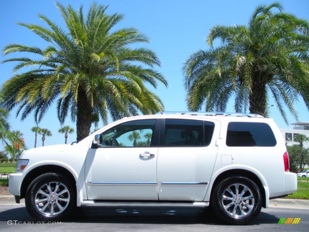 2008 QX 56 4WD - Tuscan Pearl White / Stone photo #1