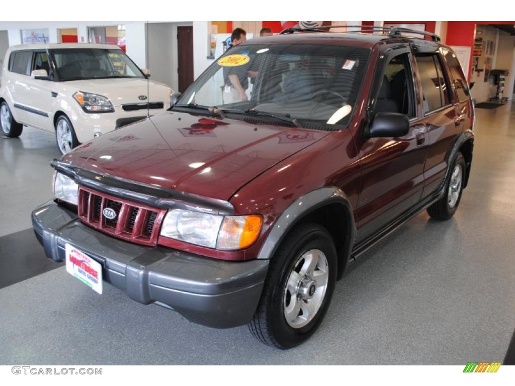 2002 Sportage 4x4 - Pepper Red / Gray photo #3