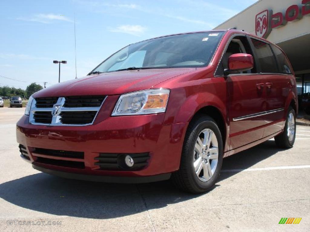 2010 Grand Caravan SXT - Inferno Red Crystal Pearl / Medium Slate Gray/Light Shale photo #7