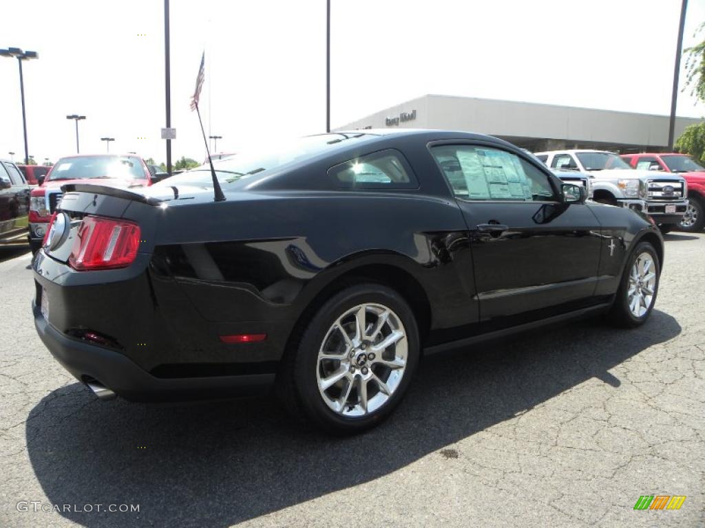 2011 Mustang V6 Premium Coupe - Ebony Black / Stone photo #3