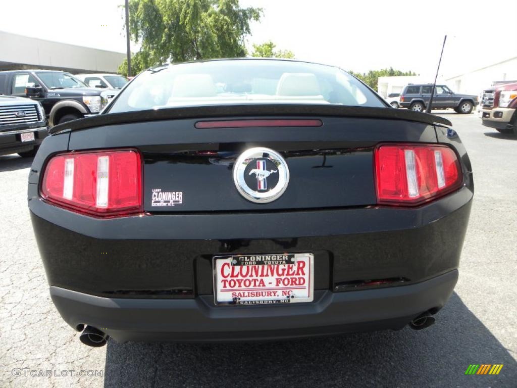2011 Mustang V6 Premium Coupe - Ebony Black / Stone photo #4
