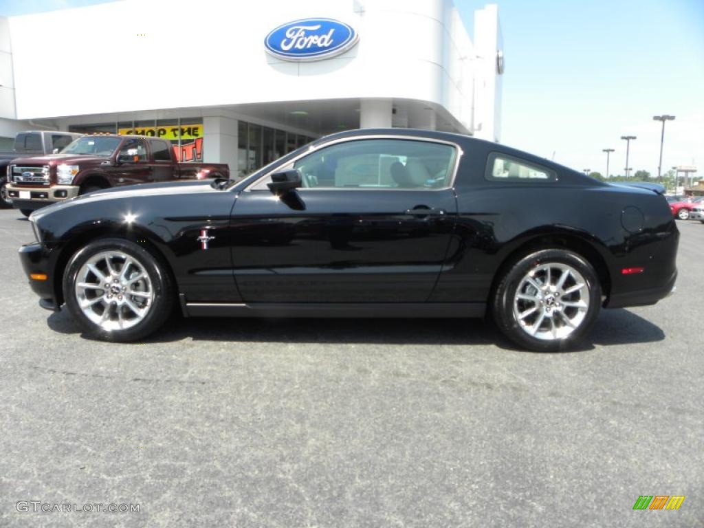 2011 Mustang V6 Premium Coupe - Ebony Black / Stone photo #5