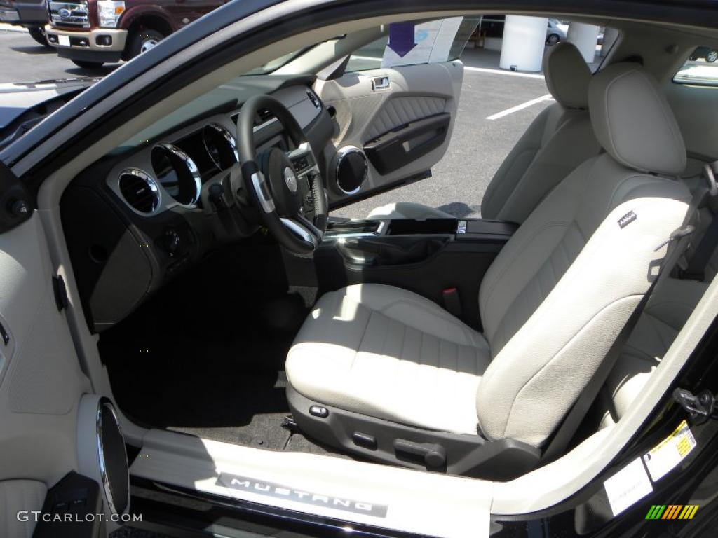 2011 Mustang V6 Premium Coupe - Ebony Black / Stone photo #8