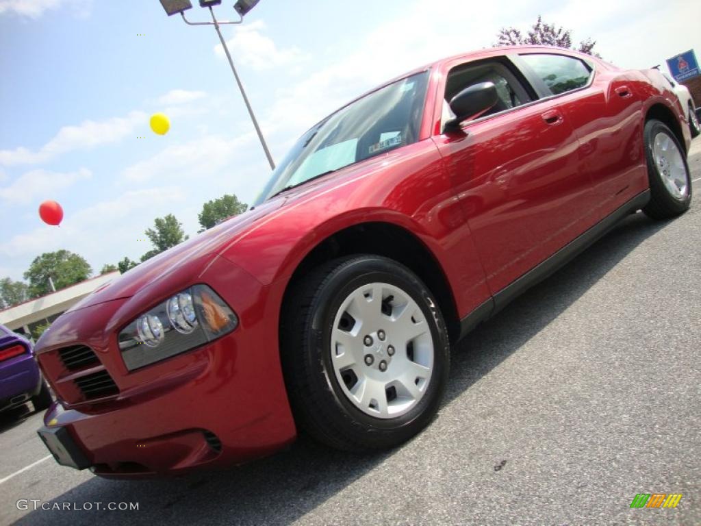 2007 Charger  - Inferno Red Crystal Pearl / Dark Slate Gray/Light Graystone photo #1