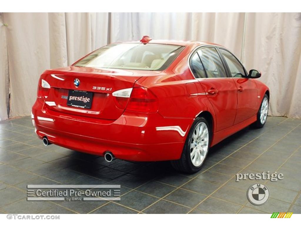 2007 3 Series 335xi Sedan - Crimson Red / Beige photo #2
