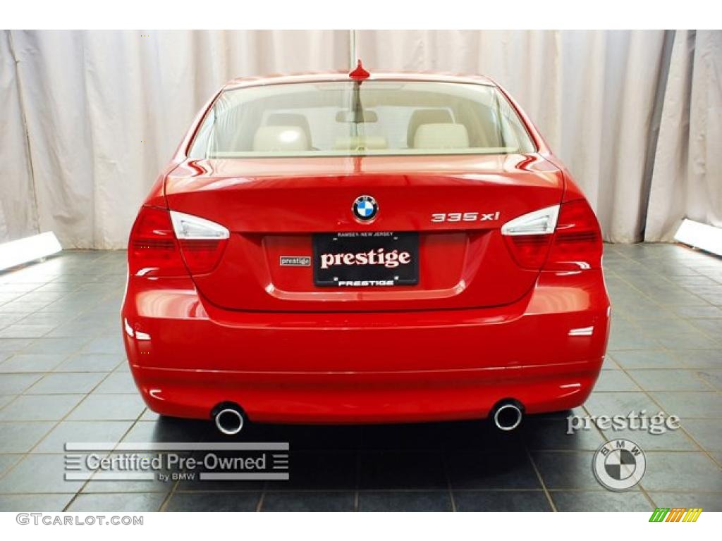 2007 3 Series 335xi Sedan - Crimson Red / Beige photo #3
