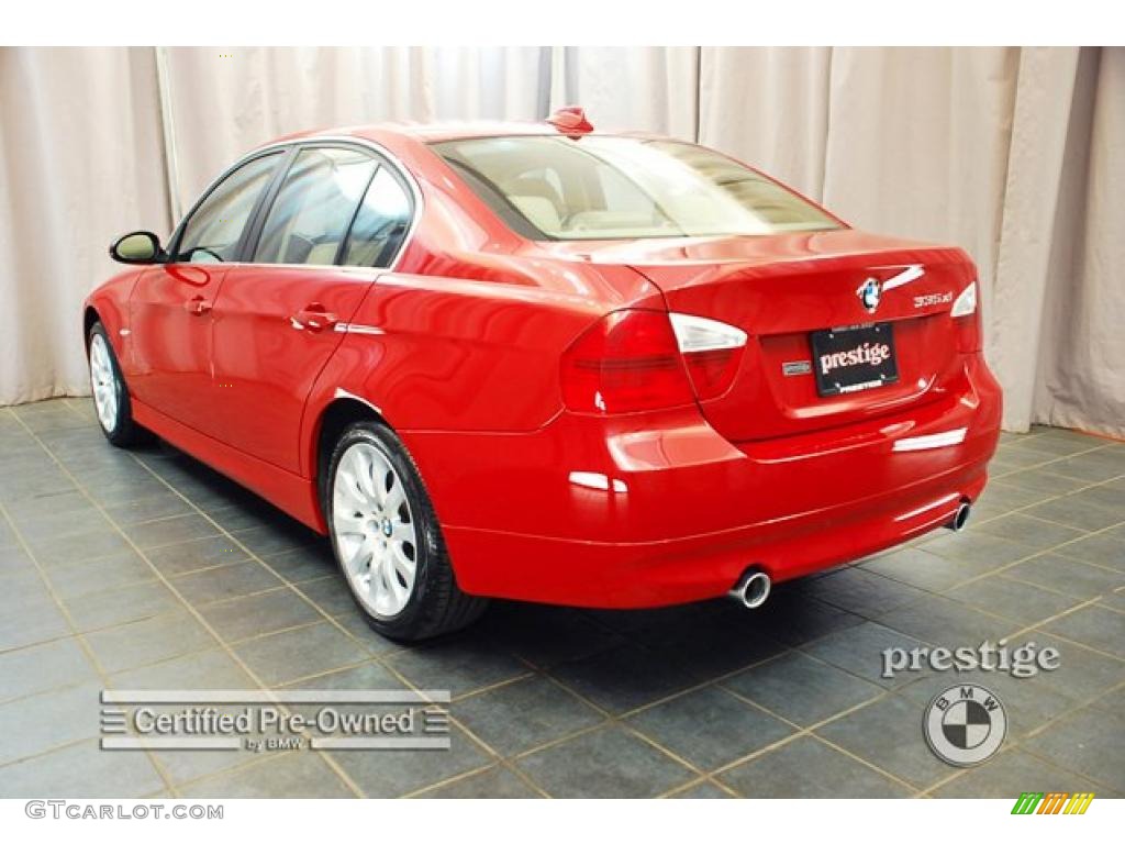 2007 3 Series 335xi Sedan - Crimson Red / Beige photo #4