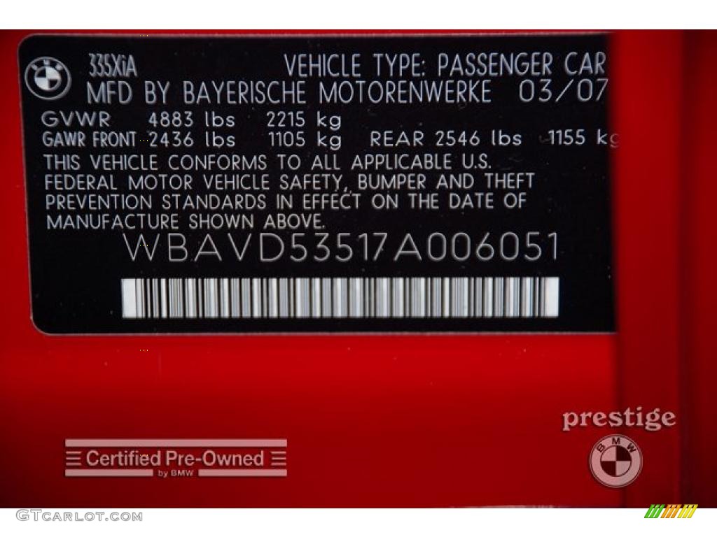 2007 3 Series 335xi Sedan - Crimson Red / Beige photo #9