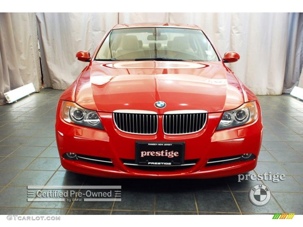 2007 3 Series 335xi Sedan - Crimson Red / Beige photo #10