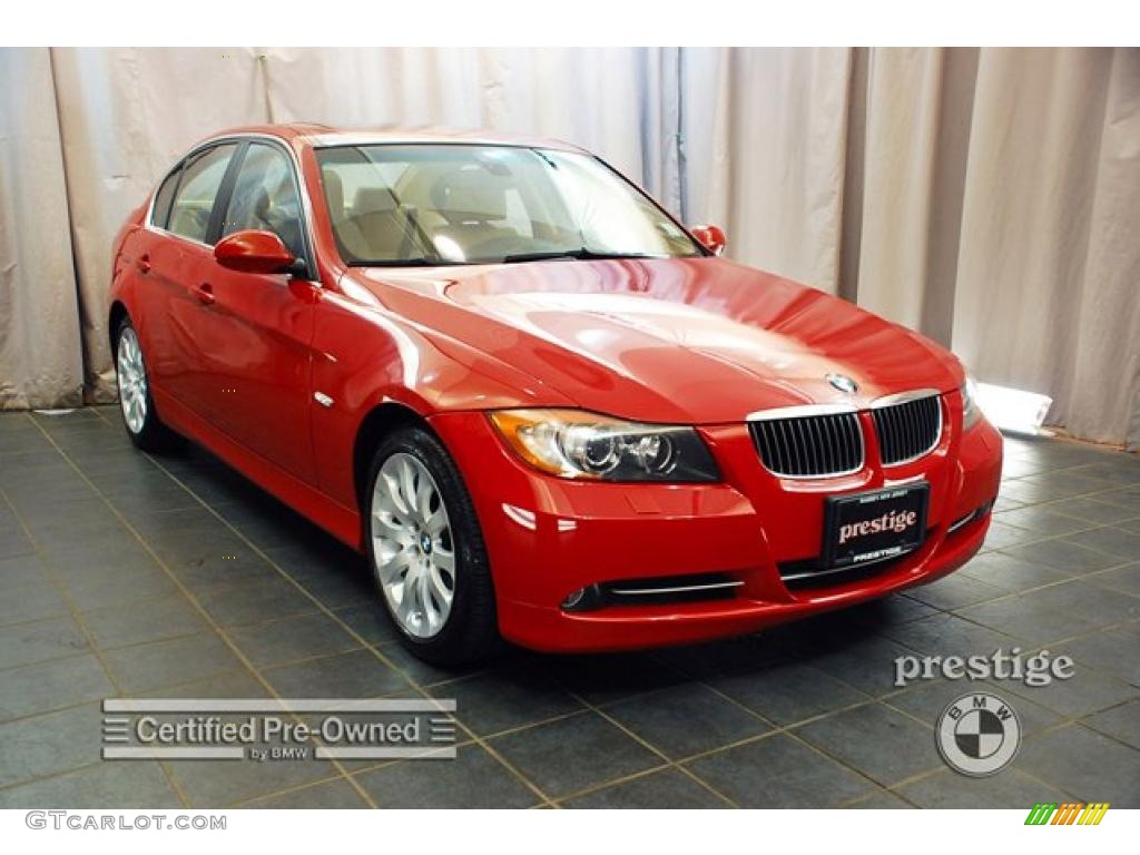 2007 3 Series 335xi Sedan - Crimson Red / Beige photo #11