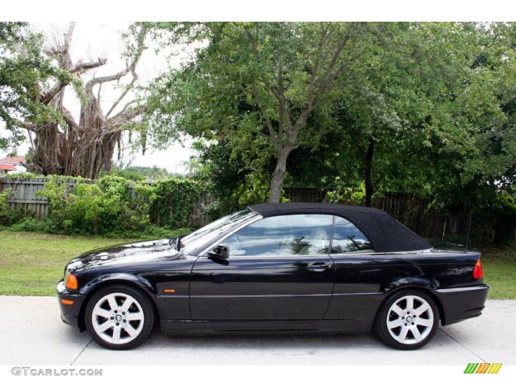 2001 3 Series 325i Convertible - Jet Black / Sand photo #3