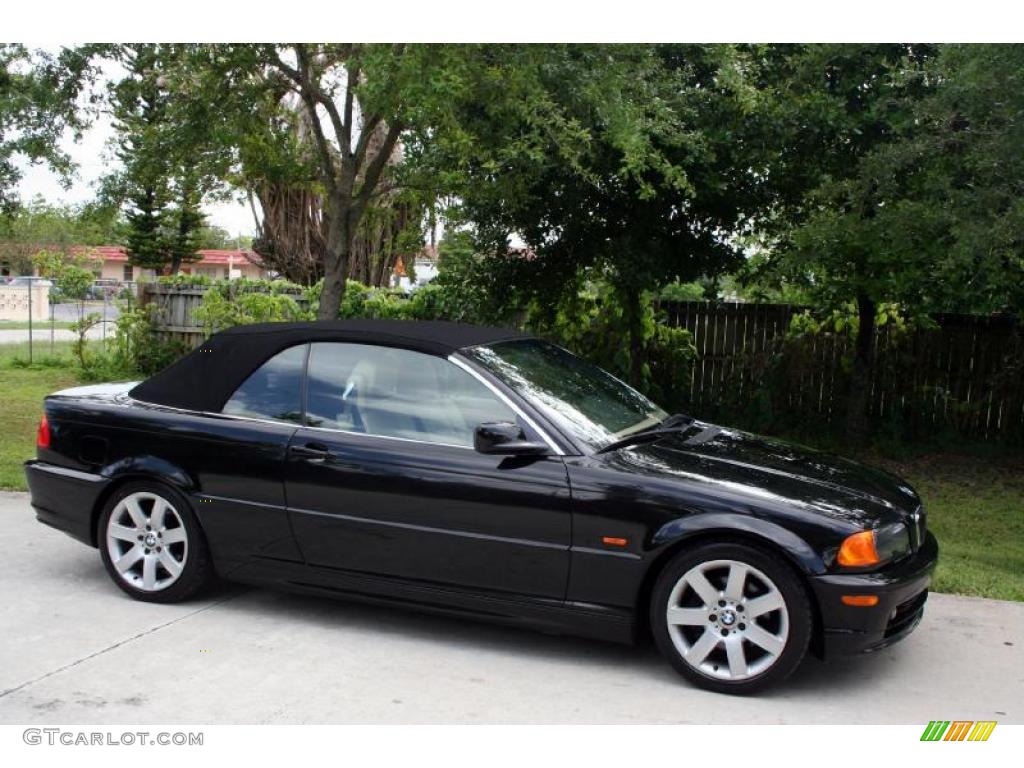 2001 3 Series 325i Convertible - Jet Black / Sand photo #11