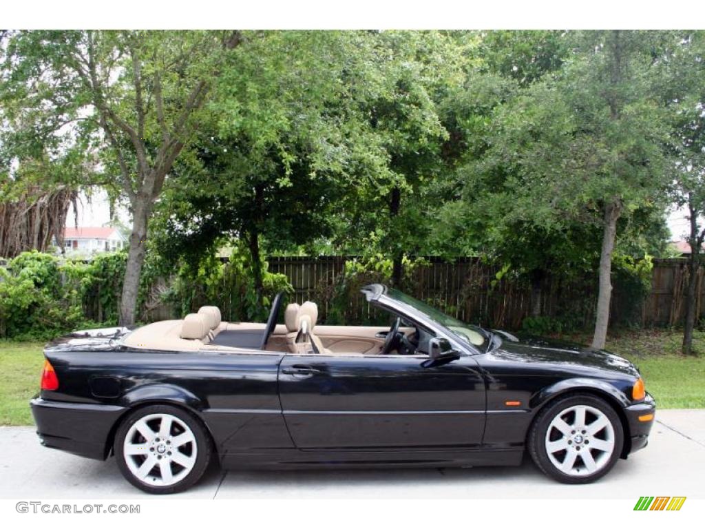 2001 3 Series 325i Convertible - Jet Black / Sand photo #23