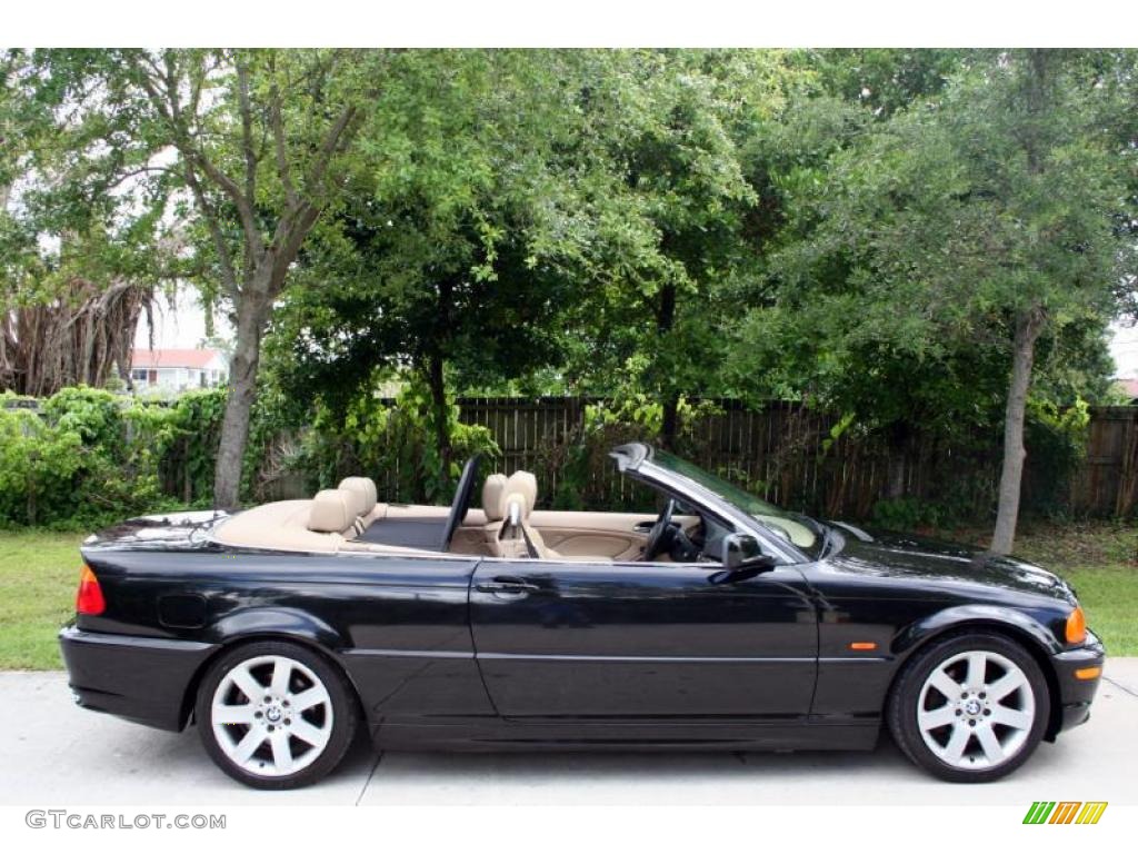 2001 3 Series 325i Convertible - Jet Black / Sand photo #24