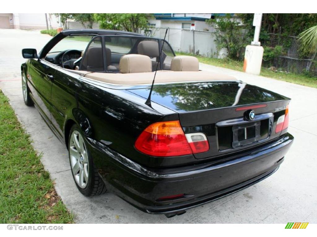 2001 3 Series 325i Convertible - Jet Black / Sand photo #27