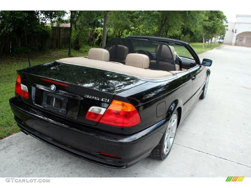 2001 3 Series 325i Convertible - Jet Black / Sand photo #28