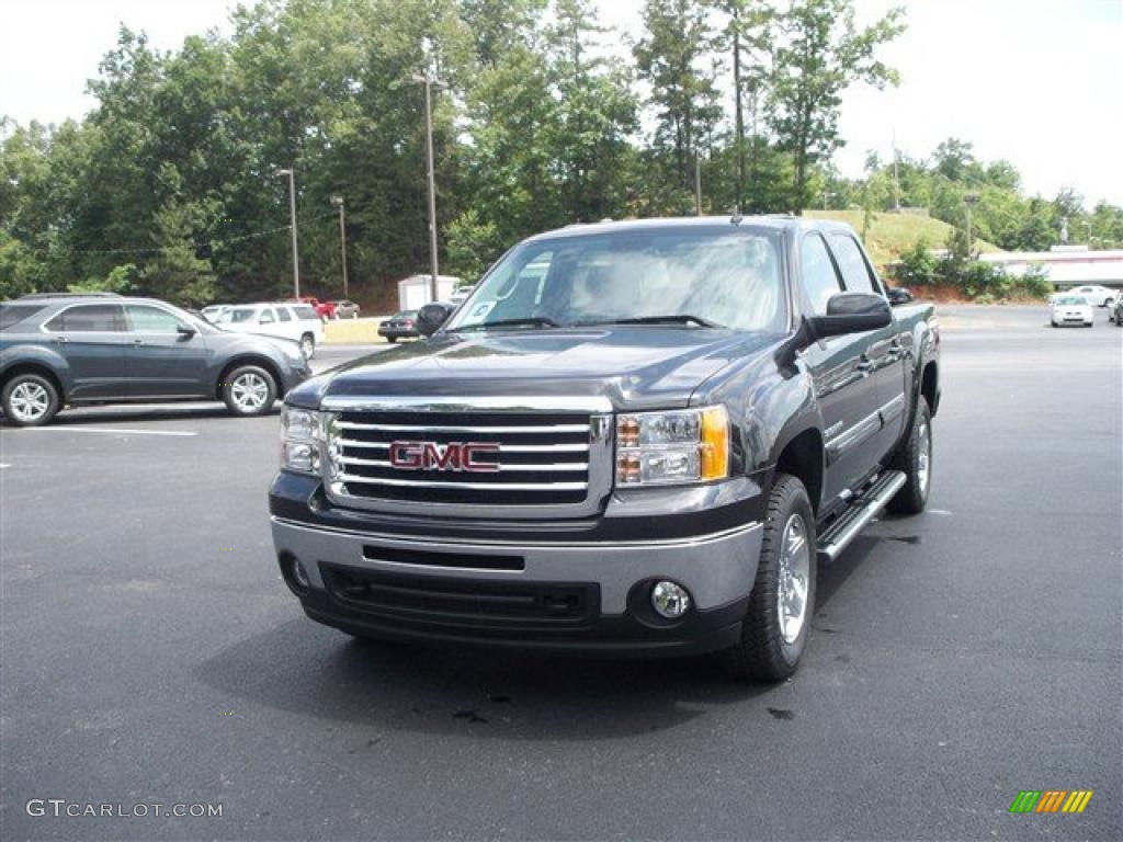 2010 Sierra 1500 SLT Crew Cab 4x4 - Carbon Black Metallic / Ebony photo #3