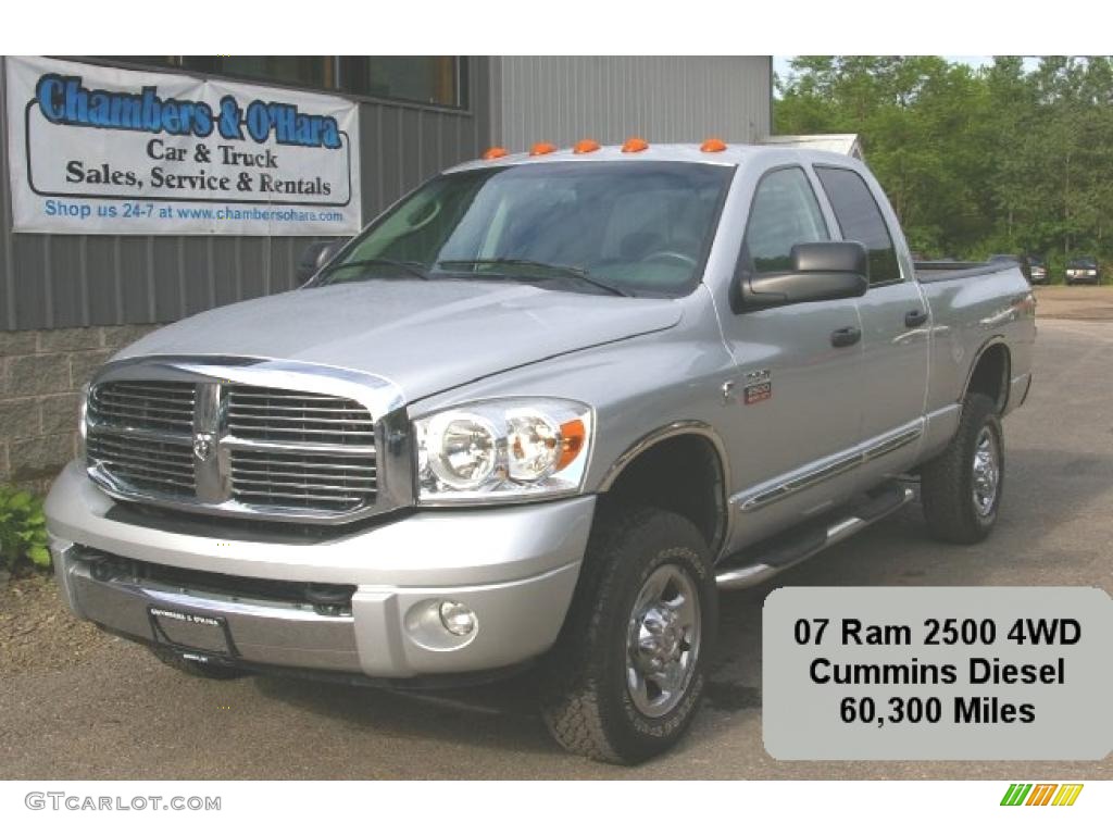 2007 Ram 2500 Laramie Quad Cab 4x4 - Bright Silver Metallic / Medium Slate Gray photo #1