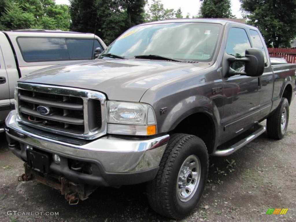 2002 F250 Super Duty XLT SuperCab 4x4 - Dark Shadow Grey Metallic / Medium Flint photo #1