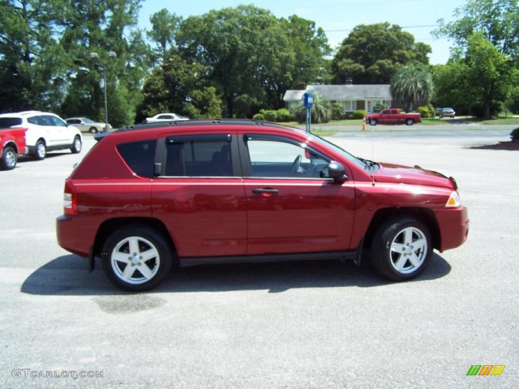 2007 Compass Sport - Inferno Red Crystal Pearlcoat / Pastel Slate Gray photo #3