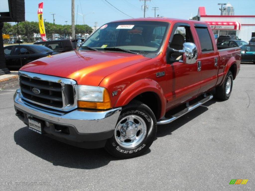 2001 F350 Super Duty Lariat Crew Cab - Bright Amber Metallic / Medium Parchment photo #1