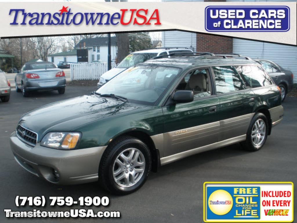 2003 Outback Wagon - Timberline Green Pearl / Beige photo #1