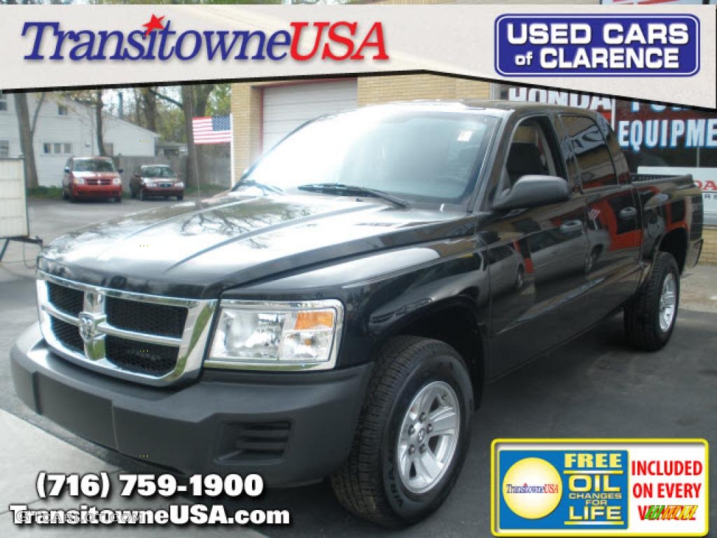 2008 Dakota SXT Crew Cab - Brilliant Black / Dark Slate Gray/Medium Slate Gray photo #1