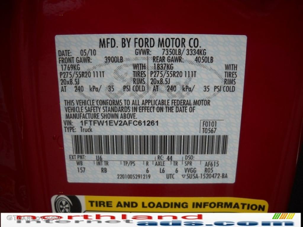 2010 F150 FX4 SuperCrew 4x4 - Red Candy Metallic / Black photo #12