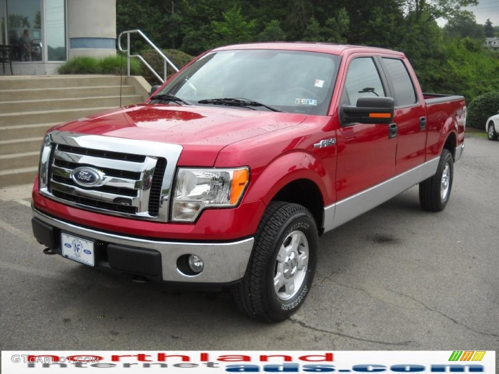 2010 F150 XLT SuperCrew 4x4 - Red Candy Metallic / Medium Stone photo #2