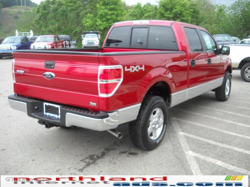 2010 F150 XLT SuperCrew 4x4 - Red Candy Metallic / Medium Stone photo #6