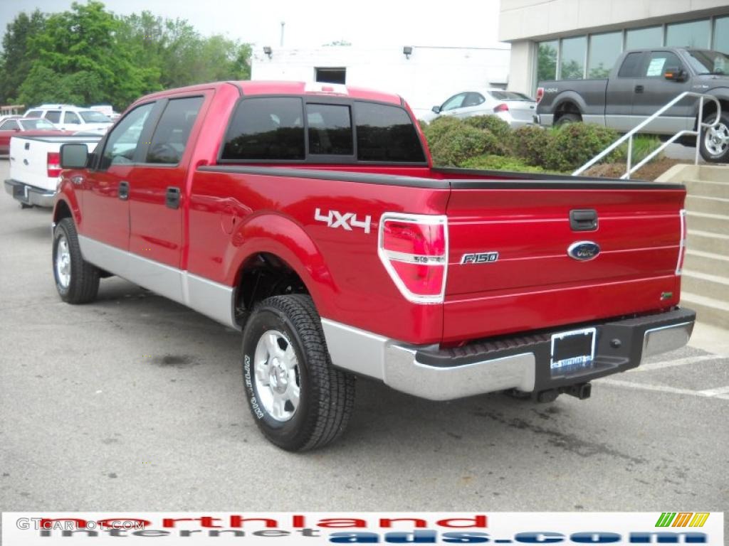 2010 F150 XLT SuperCrew 4x4 - Red Candy Metallic / Medium Stone photo #8