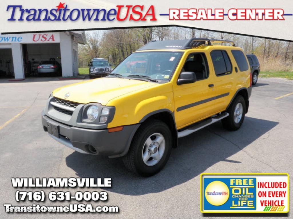 2002 Xterra SE V6 4x4 - Solar Yellow / Gray Celadon photo #1