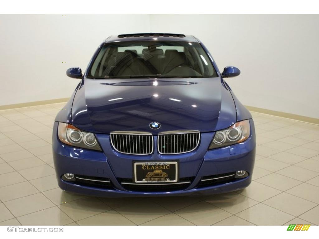 2007 3 Series 335xi Sedan - Montego Blue Metallic / Black Dakota Leather photo #2