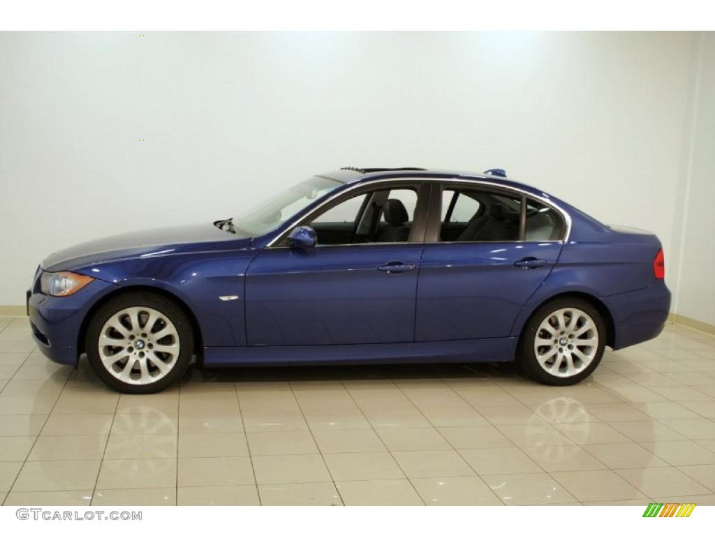2007 3 Series 335xi Sedan - Montego Blue Metallic / Black Dakota Leather photo #4