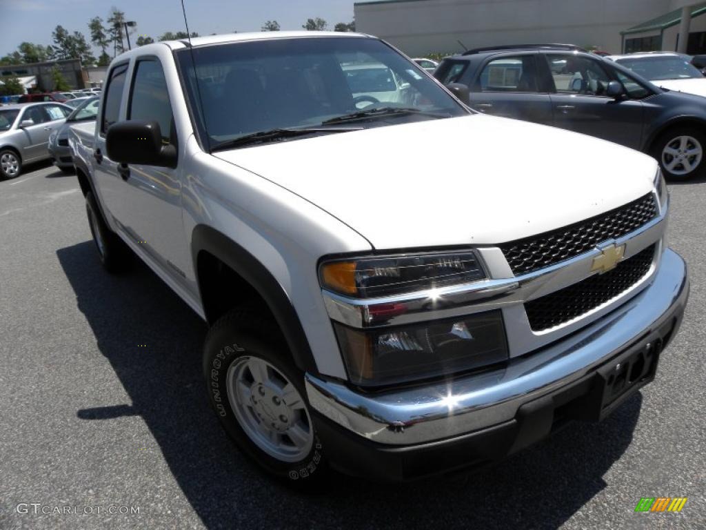 2005 Colorado LS Crew Cab 4x4 - Summit White / Medium Dark Pewter photo #1