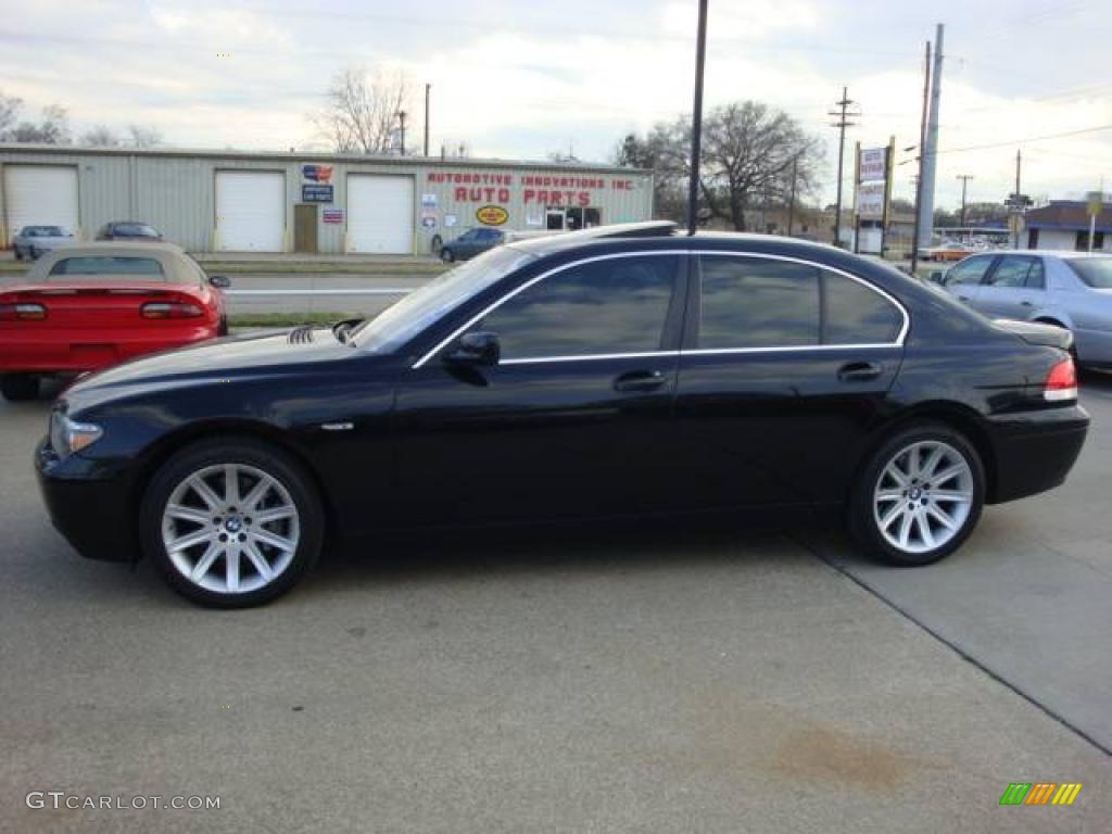 2003 7 Series 745i Sedan - Black Sapphire Metallic / Black/Black photo #2
