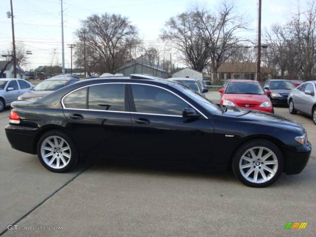 2003 7 Series 745i Sedan - Black Sapphire Metallic / Black/Black photo #3