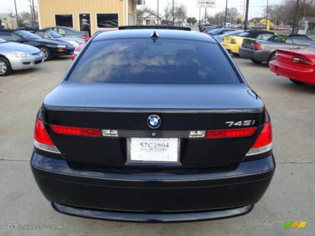 2003 7 Series 745i Sedan - Black Sapphire Metallic / Black/Black photo #4