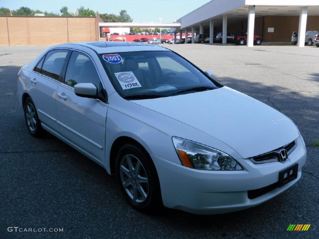 2003 Accord EX V6 Sedan - Taffeta White / Ivory photo #5