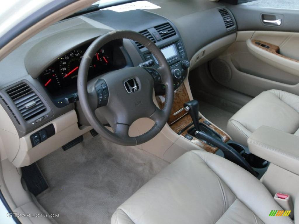 2003 Accord EX V6 Sedan - Taffeta White / Ivory photo #24