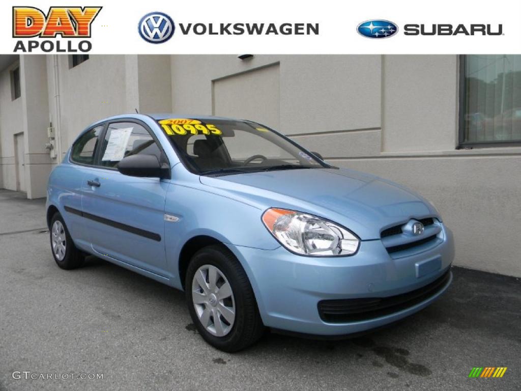 2007 Accent GS Coupe - Ice Blue / Gray photo #1
