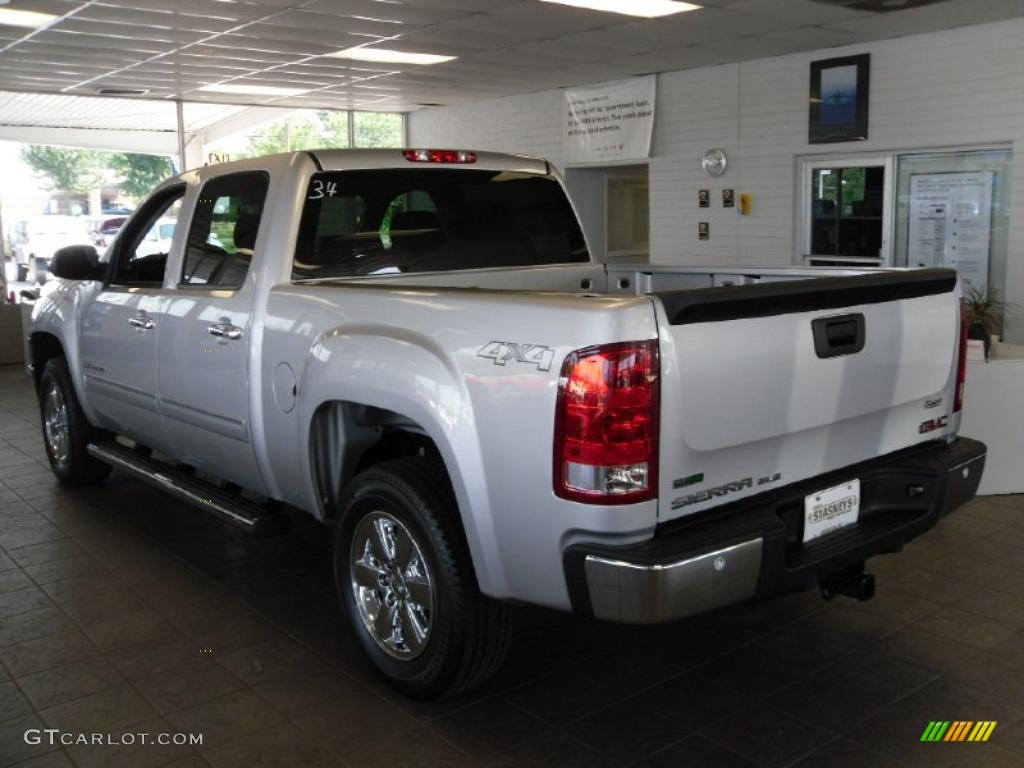 2010 Sierra 1500 SLE Crew Cab 4x4 - Pure Silver Metallic / Ebony photo #2