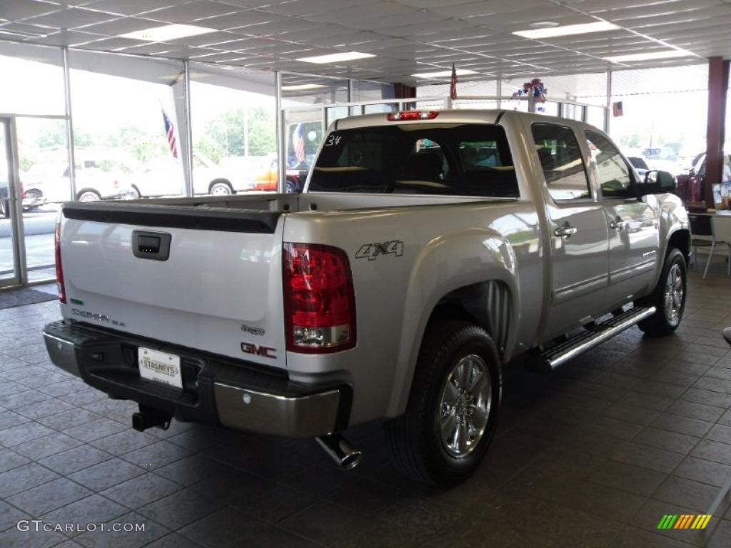 2010 Sierra 1500 SLE Crew Cab 4x4 - Pure Silver Metallic / Ebony photo #4