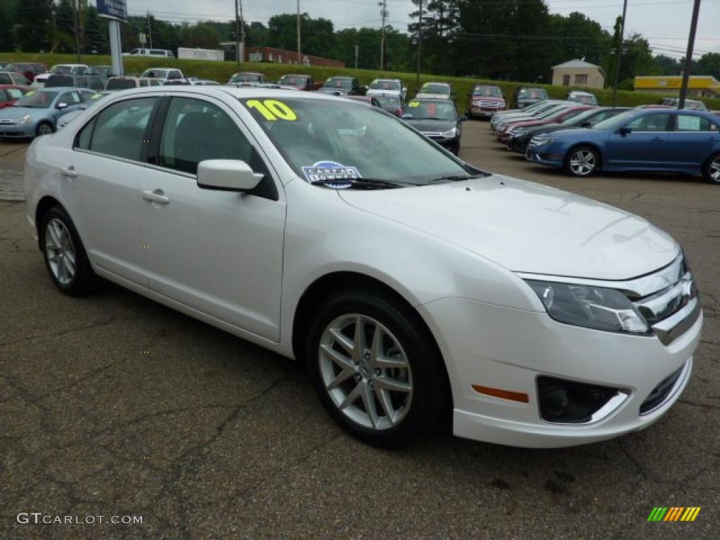 2010 Fusion SEL V6 - White Platinum Tri-coat Metallic / Charcoal Black photo #6