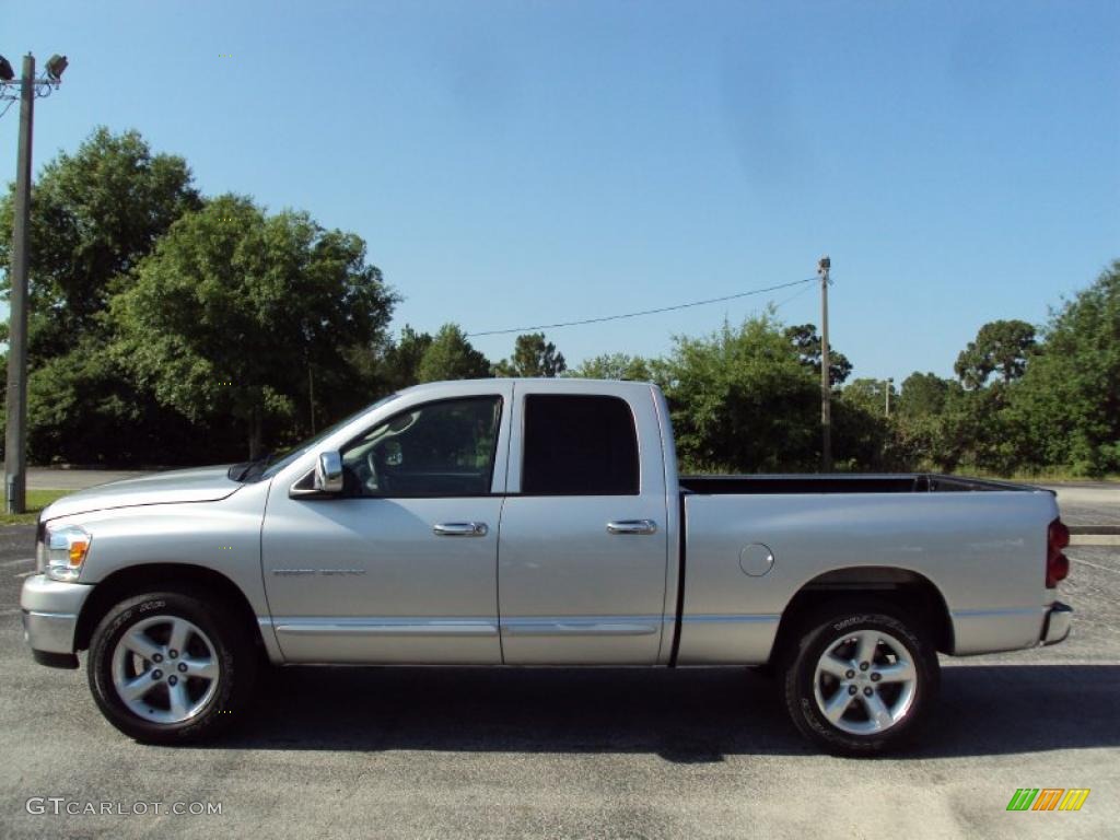 2007 Ram 1500 SLT Quad Cab - Bright Silver Metallic / Medium Slate Gray photo #2