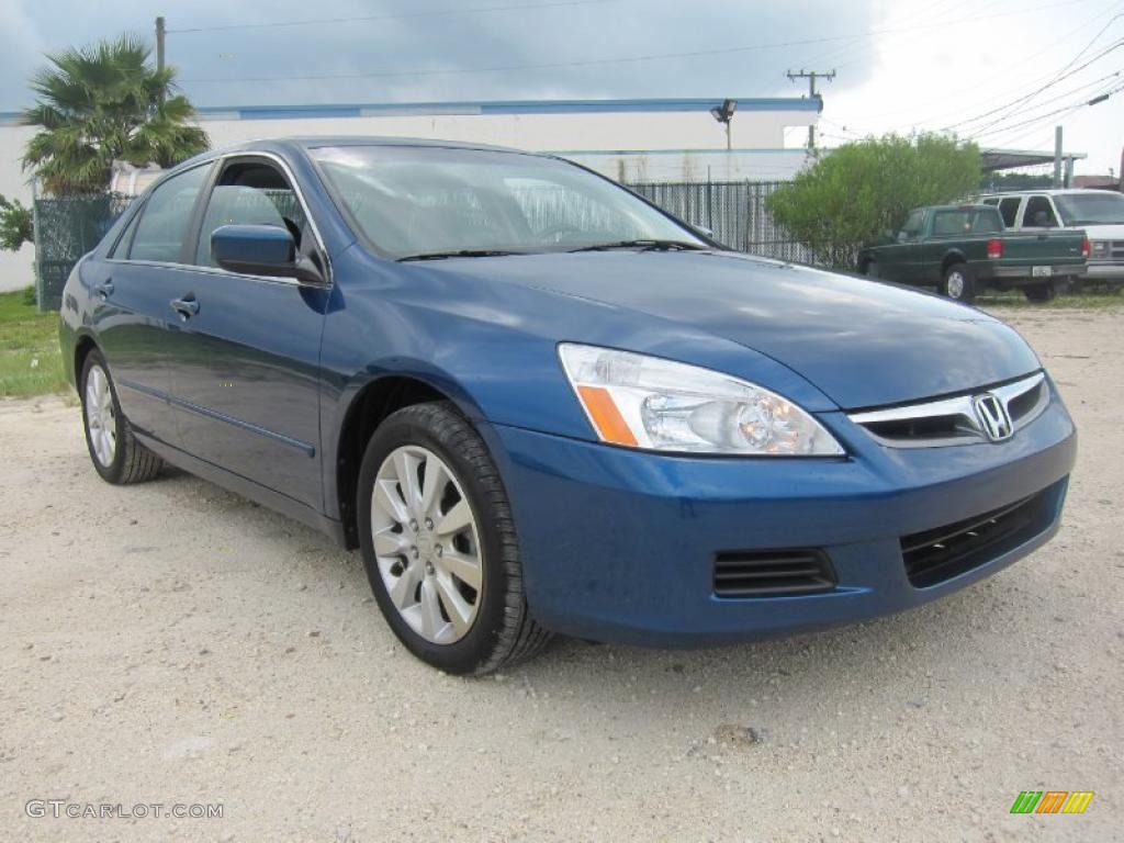 2006 Accord EX-L V6 Sedan - Sapphire Blue Pearl / Black photo #3