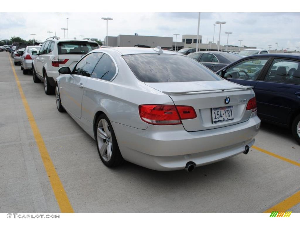 2007 3 Series 335i Coupe - Titanium Silver Metallic / Coral Red/Black photo #3