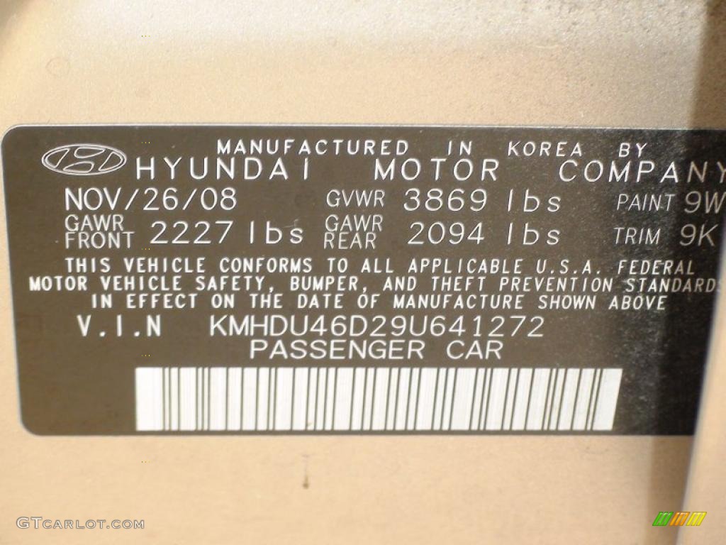 2009 Elantra GLS Sedan - Laguna Sand / Beige photo #39