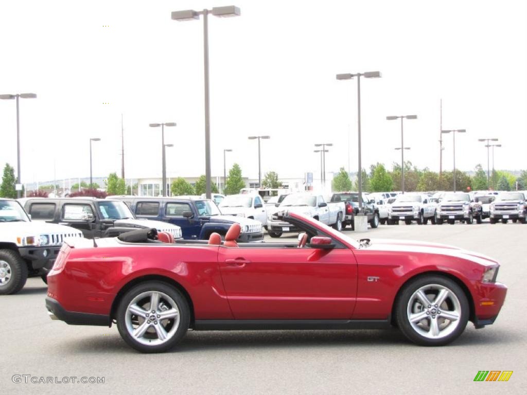 2010 Mustang GT Premium Convertible - Red Candy Metallic / Brick Red photo #11