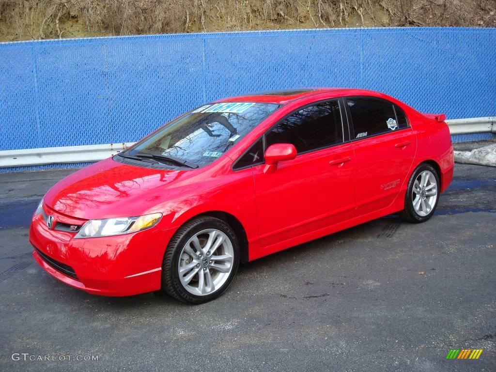 2007 Civic Si Sedan - Rallye Red / Black photo #1